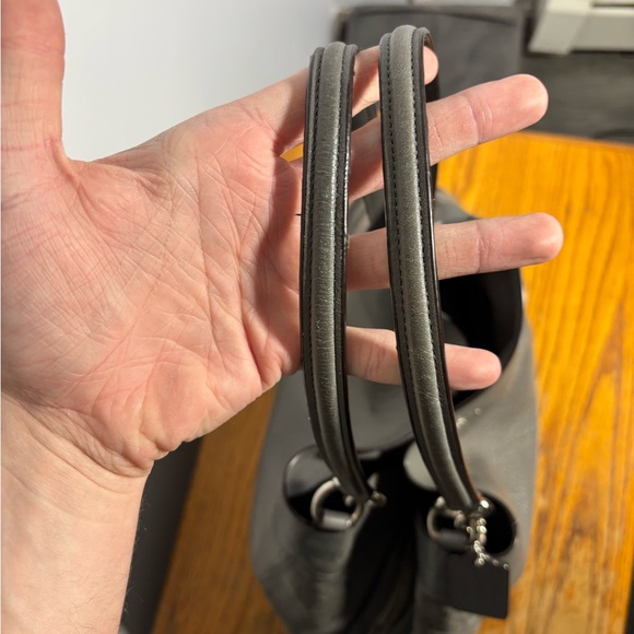 Coach Lexy Grey Suede Leather Shoulder Bag - Picture 14 of 14